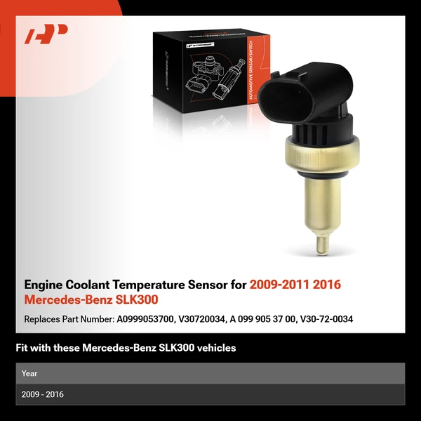 Engine Coolant Temperature Sensor for 2009-2011 2016 Mercedes-Benz SLK300