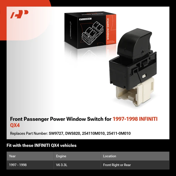 Front Passenger Power Window Switch for 1997-1998 INFINITI QX4