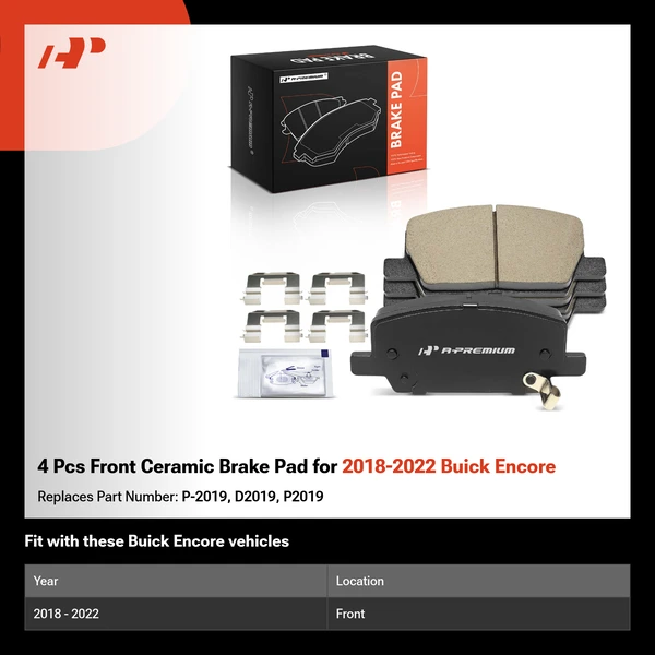 4 Pcs Front Ceramic Brake Pad for 2018-2022 Buick Encore