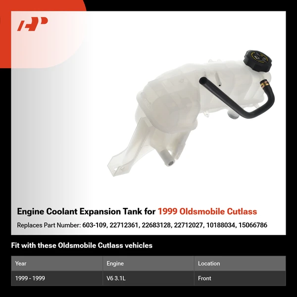 Engine Coolant Expansion Tank for 1999 Oldsmobile Cutlass