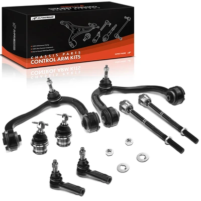 2004-2006 Ford F-150 A Set of 8 Control Arm Ball Joint and Tie Rod End Kit Front Side A-Premium APCA2260