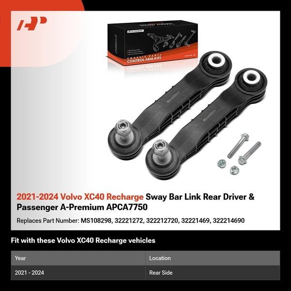 2021-2024 Volvo XC40 Recharge Sway Bar Link Rear Driver & Passenger A-Premium APCA7750