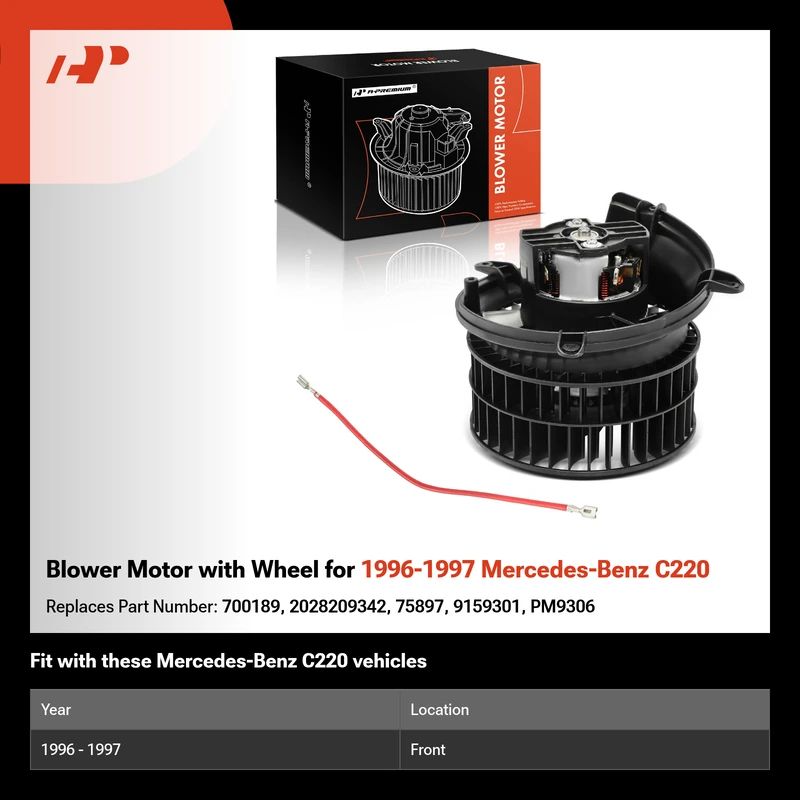 Blower Motor with Wheel for 1996-1997 Mercedes-Benz C220