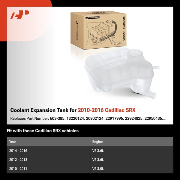 Coolant Expansion Tank for 2010-2016 Cadillac SRX
