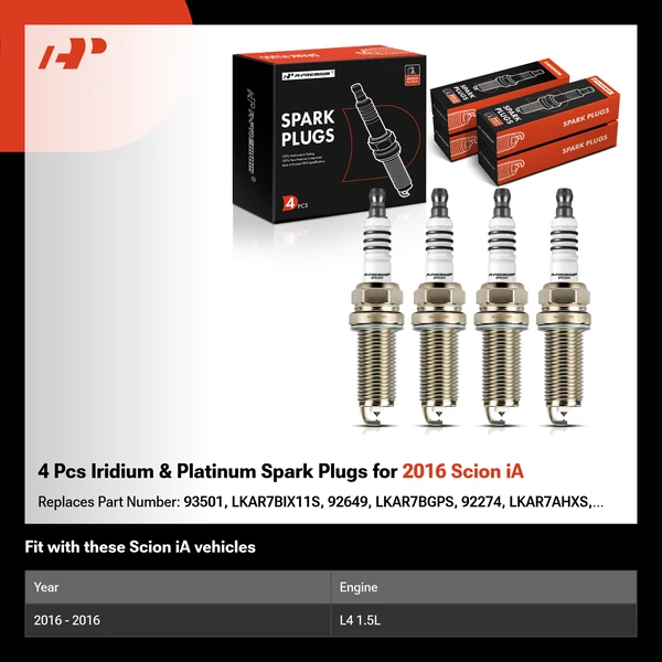 4 Pcs Iridium & Platinum Spark Plugs for 2016 Scion iA