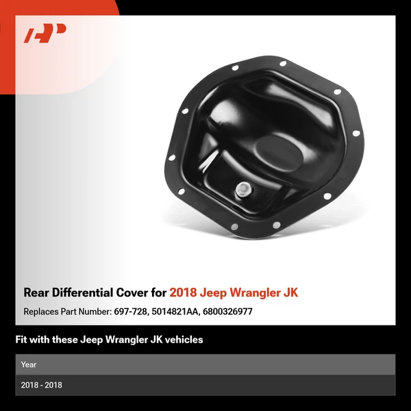 Rear Differential Cover for 2018 Jeep Wrangler JK