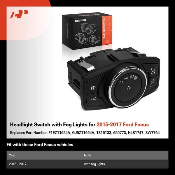 Headlight Switch with Fog Lights for 2015-2017 Ford Focus