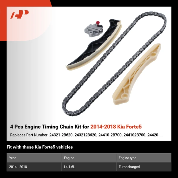 4 Pcs Engine Timing Chain Kit for 2014-2018 Kia Forte5