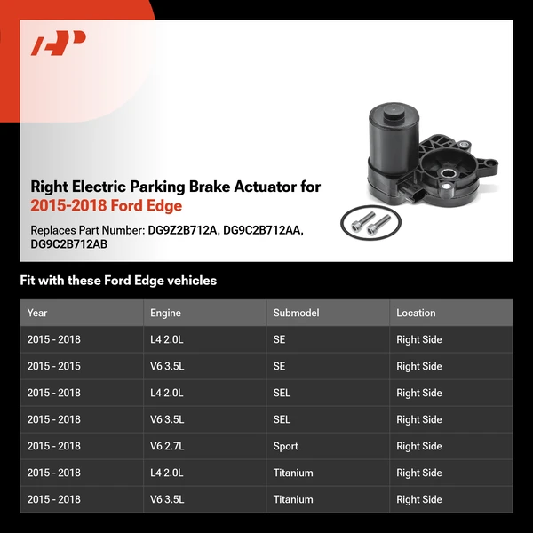 Right Electric Parking Brake Actuator for 2015-2018 Ford Edge