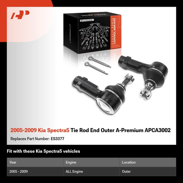 2005-2009 Kia Spectra5 Tie Rod End Outer A-Premium APCA3002