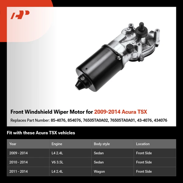 Front Windshield Wiper Motor for 2009-2014 Acura TSX
