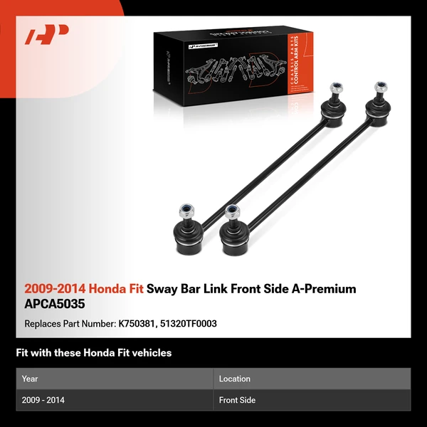 2009-2014 Honda Fit Sway Bar Link Front Side A-Premium APCA5035