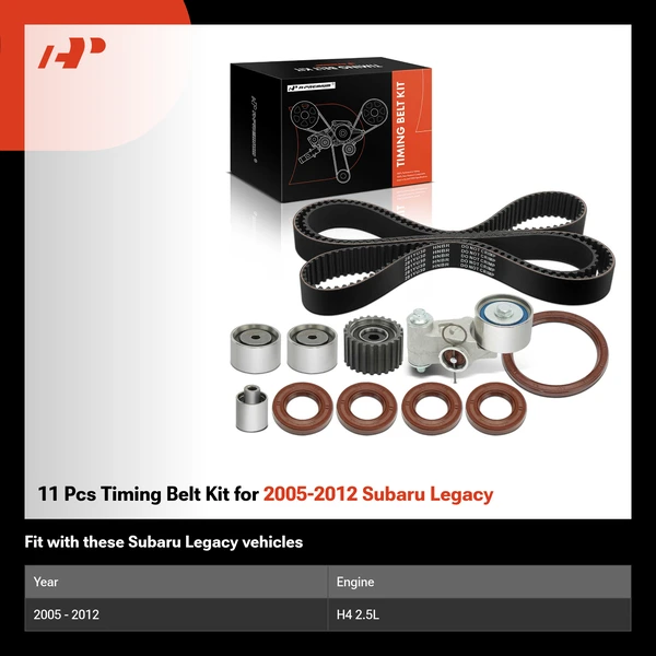 11 Pcs Timing Belt Kit for 2005-2012 Subaru Legacy