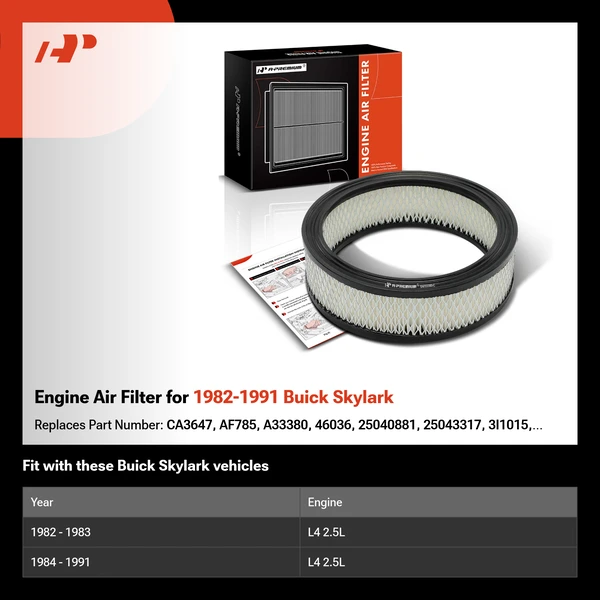 Engine Air Filter for 1982-1991 Buick Skylark