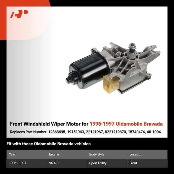 Front Windshield Wiper Motor for 1996-1997 Oldsmobile Bravada