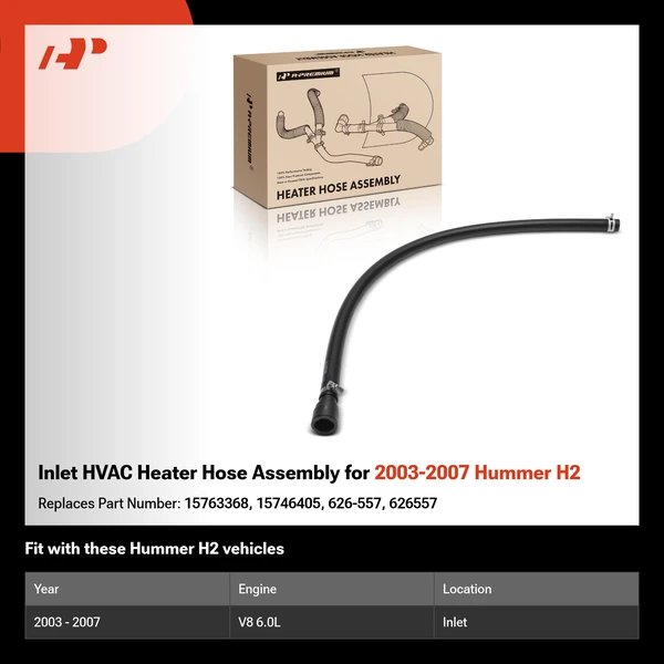 Inlet HVAC Heater Hose Assembly for 2003-2007 Hummer H2