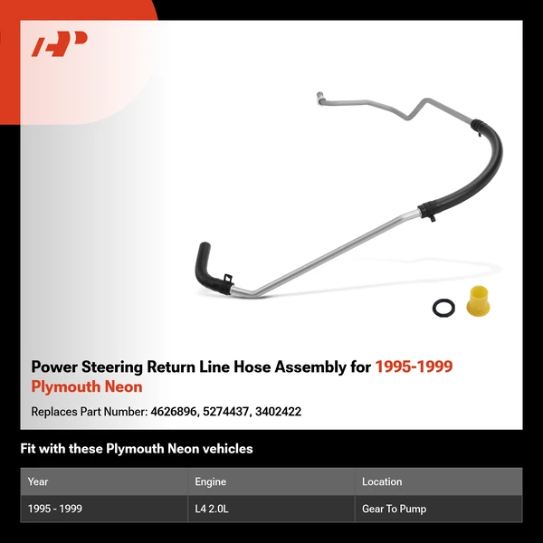Power Steering Return Line Hose Assembly for 1995-1999 Plymouth Neon