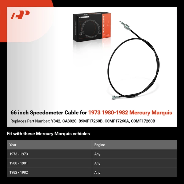 66 inch Speedometer Cable for 1973 1980-1982 Mercury Marquis