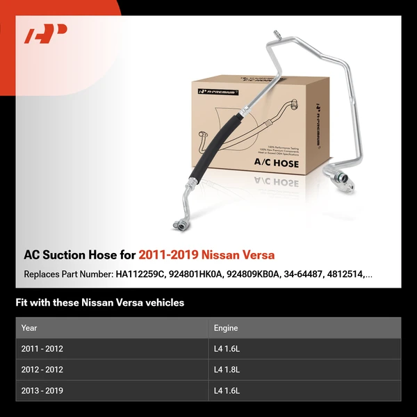 AC Suction Hose for 2011-2019 Nissan Versa