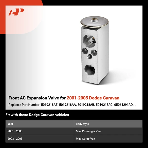 Front AC Expansion Valve for 2001-2005 Dodge Caravan