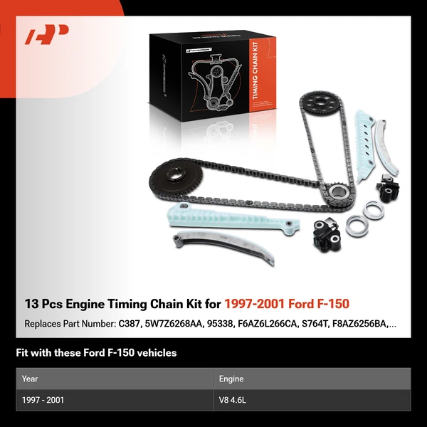 13 Pcs Engine Timing Chain Kit for 1997-2001 Ford F-150
