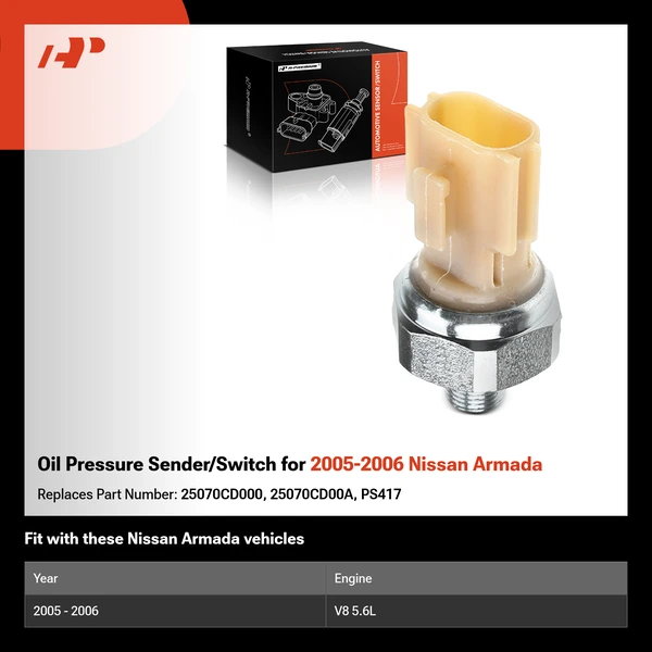 Oil Pressure Sender/Switch for 2005-2006 Nissan Armada