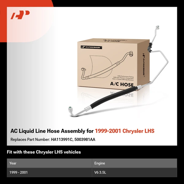 AC Liquid Line Hose Assembly for 1999-2001 Chrysler LHS