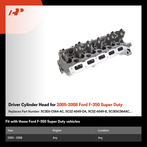 Driver Cylinder Head for 2005-2008 Ford F-350 Super Duty