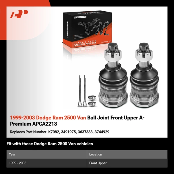 1999-2003 Dodge Ram 2500 Van Ball Joint Front Upper A-Premium APCA2213