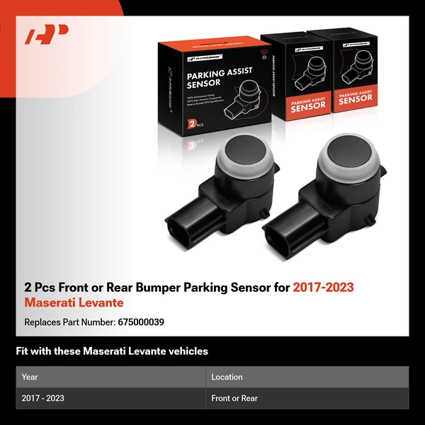 2 Pcs Front or Rear Bumper Parking Sensor for 2017-2023 Maserati Levante