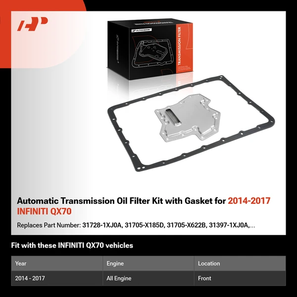 Automatic Transmission Oil Filter Kit with Gasket for 2014-2017 INFINITI QX70