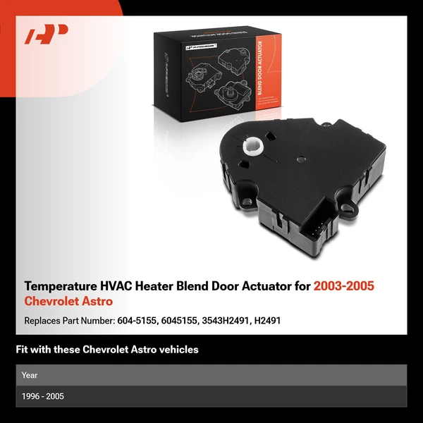 Temperature HVAC Heater Blend Door Actuator for 2003-2005 Chevrolet Astro
