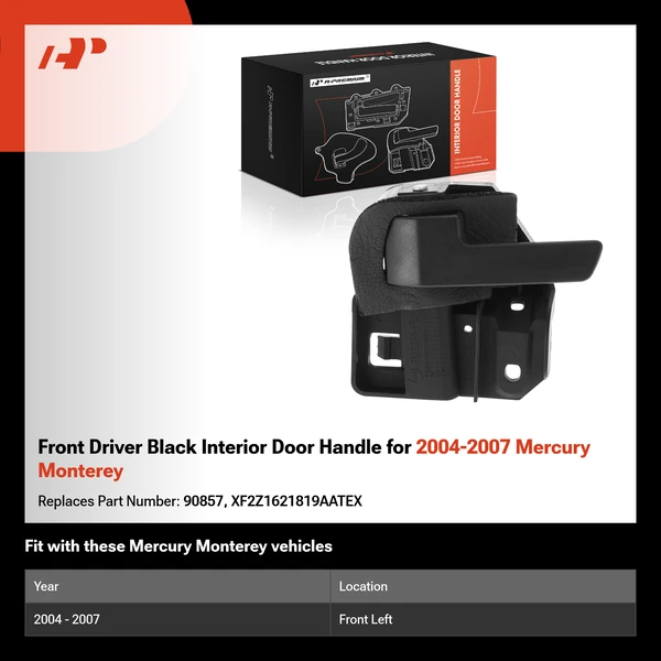 Front Driver Black Interior Door Handle for 2004-2007 Mercury Monterey