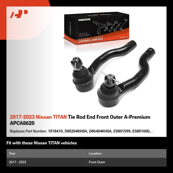 2017-2023 Nissan TITAN Tie Rod End Front Outer A-Premium APCA8620