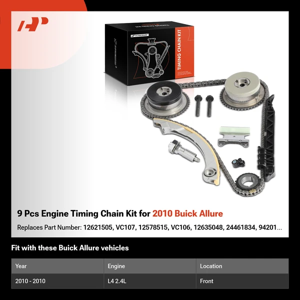 9 Pcs Engine Timing Chain Kit for 2010 Buick Allure