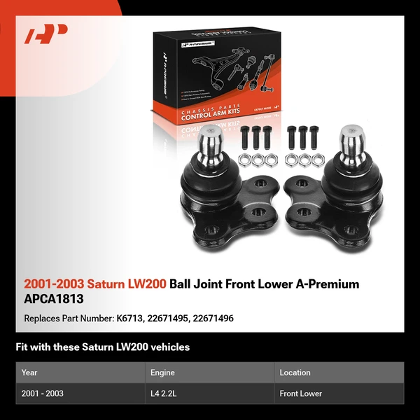 2001-2003 Saturn LW200 Ball Joint Front Lower A-Premium APCA1813