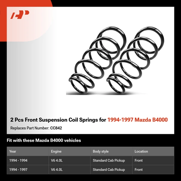 2 Pcs Front Suspension Coil Springs for 1994-1997 Mazda B4000