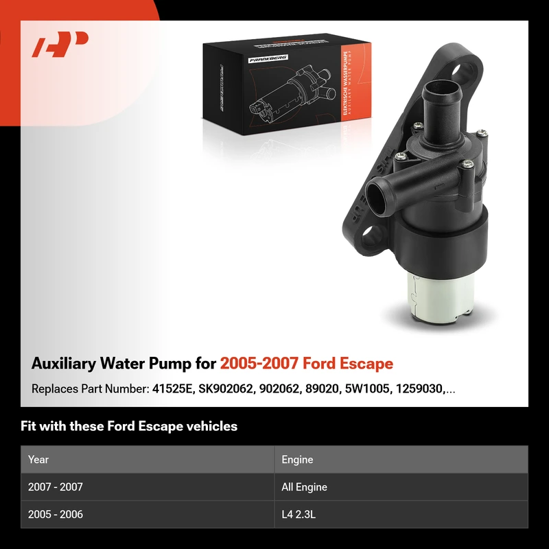 Auxiliary Water Pump for 2005-2007 Ford Escape