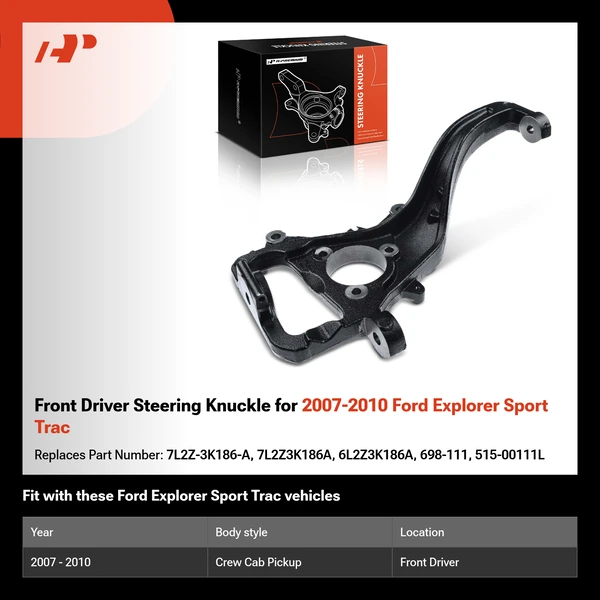 Front Driver Steering Knuckle for 2007-2010 Ford Explorer Sport Trac