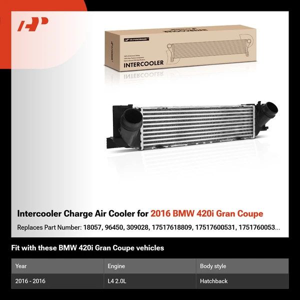 Intercooler Charge Air Cooler for 2016 BMW 420i Gran Coupe