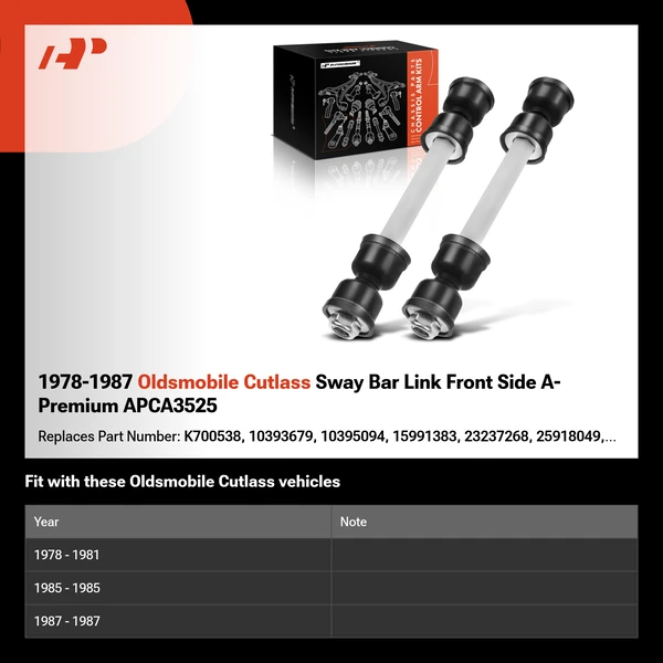1978-1987 Oldsmobile Cutlass Sway Bar Link Front Side A-Premium APCA3525