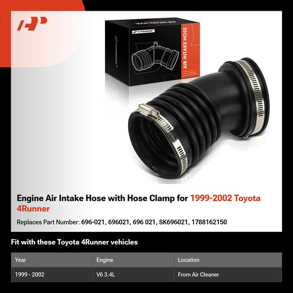 Engine Air Intake Hose with Hose Clamp for 1999-2002 Toyota 4Runner