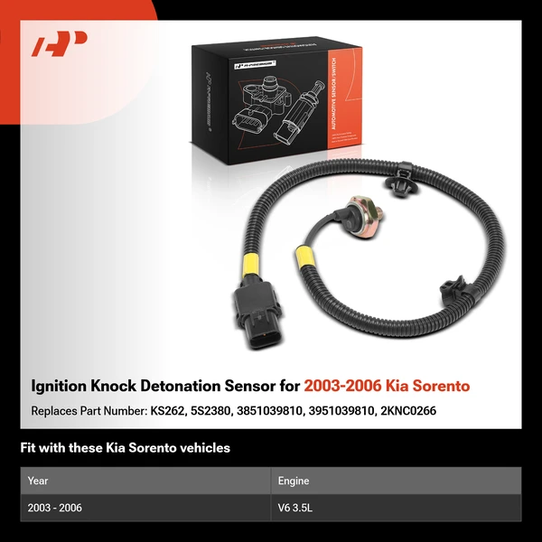 Ignition Knock Detonation Sensor for 2003-2006 Kia Sorento