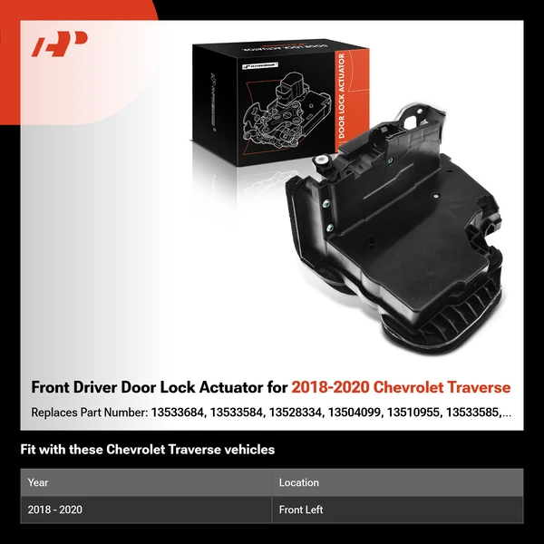Front Driver Door Lock Actuator for 2018-2020 Chevrolet Traverse