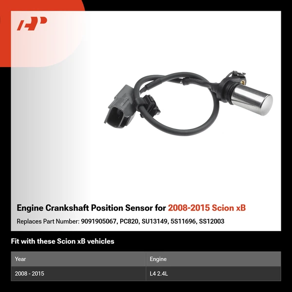 Engine Crankshaft Position Sensor for 2008-2015 Scion xB