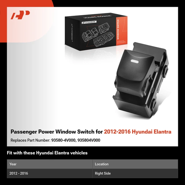 Passenger Power Window Switch for 2012-2016 Hyundai Elantra