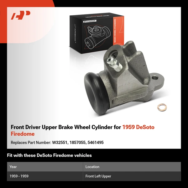 Front Driver Upper Brake Wheel Cylinder for 1959 DeSoto Firedome