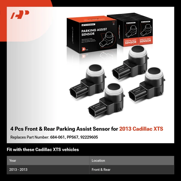 4 Pcs Front & Rear Parking Assist Sensor for 2013 Cadillac XTS