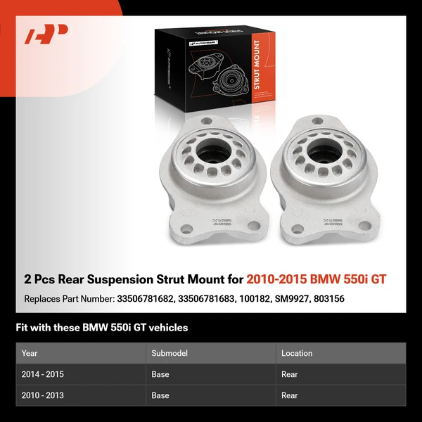 2 Pcs Rear Suspension Strut Mount for 2010-2015 BMW 550i GT