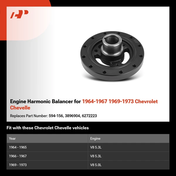 Engine Harmonic Balancer for 1964-1967 1969-1973 Chevrolet Chevelle